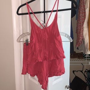 Great condition//worn once Audrey pink linen set with flower details